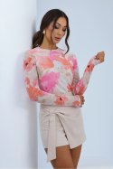 Bluzka Model Blake 200120201 Watercolor/Flowers/Orange/Pink - LaBalancia LaBalancia Bluzka Model Blake 200120201 Watercolor/Flowers/Orange/Pink - LaBalancia LaBalancia