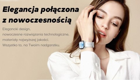 Smartwatch Damski GRAVITY GT15-12 Granatowy Pasek Silikonowy + Czarna Bransoleta Smartwatch Damski GRAVITY GT15-12 Granatowy Pasek Silikonowy + Czarna Bransoleta