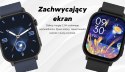 Smartwatch Damski GRAVITY GT15-12 Granatowy Pasek Silikonowy + Czarna Bransoleta