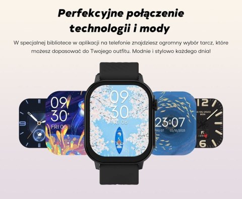 Smartwatch Damski GRAVITY GT15-12 Granatowy Pasek Silikonowy + Czarna Bransoleta Smartwatch Damski GRAVITY GT15-12 Granatowy Pasek Silikonowy + Czarna Bransoleta