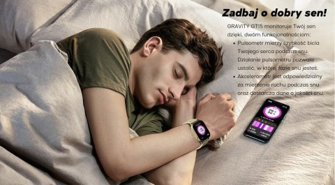 Smartwatch Damski GRAVITY GT15-12 Granatowy Pasek Silikonowy + Czarna Bransoleta Smartwatch Damski GRAVITY GT15-12 Granatowy Pasek Silikonowy + Czarna Bransoleta