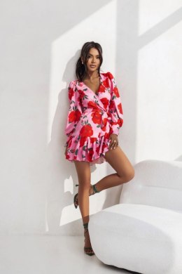 Sukienka Model Anna krótka 219842024 Red Flowers/Pink - LaBalancia LaBalancia