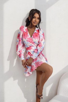 Sukienka Model Anna krótka 219850661 Pink/Blue Flowers - LaBalancia LaBalancia