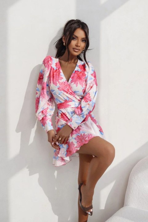 Sukienka Model Anna krótka 219850661 Pink/Blue Flowers - LaBalancia LaBalancia Sukienka Model Anna krótka 219850661 Pink/Blue Flowers - LaBalancia LaBalancia