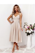 Sukienka Model Tifani 7/8 001140. Beige - With You With You Sukienka Model Tifani 7/8 001140. Beige - With You With You