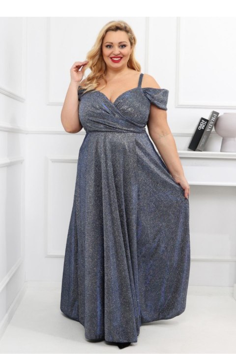 Sukienka Model Walentina Lux 001117. Disco Silver/Blue - With You With You Sukienka Model Walentina Lux 001117. Disco Silver/Blue - With You With You