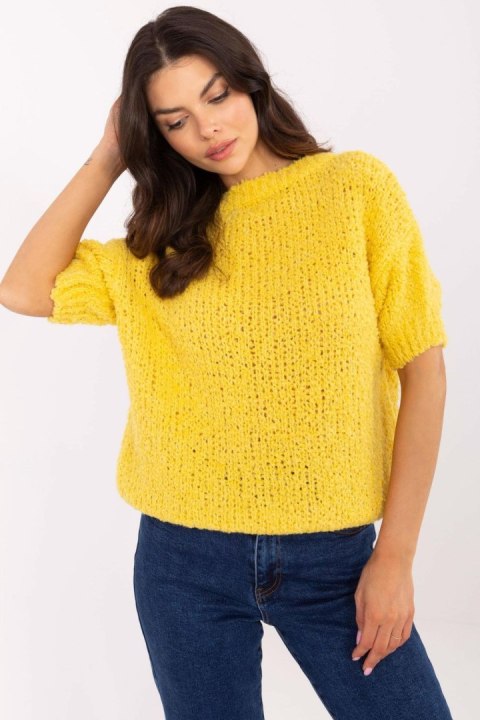 Sweter Damski Model MI-SW-2701.23 Yellow - Italy Moda Italy Moda Sweter Damski Model MI-SW-2701.23 Yellow - Italy Moda Italy Moda