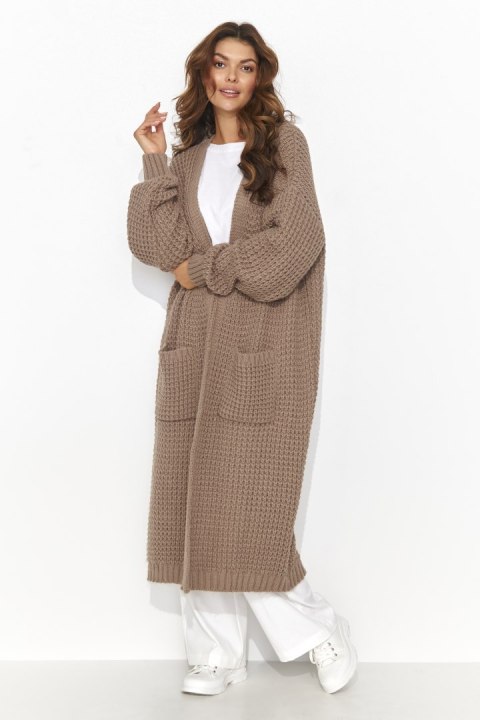 Sweter Kardigan Model NU_S99 Cappuccino - Numinou Numinou Sweter Kardigan Model NU_S99 Cappuccino - Numinou Numinou