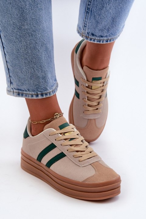 Buty Sportowe Model Egelia EV-508 Beige/Green - Step in style Step in style Buty Sportowe Model Egelia EV-508 Beige/Green - Step in style Step in style
