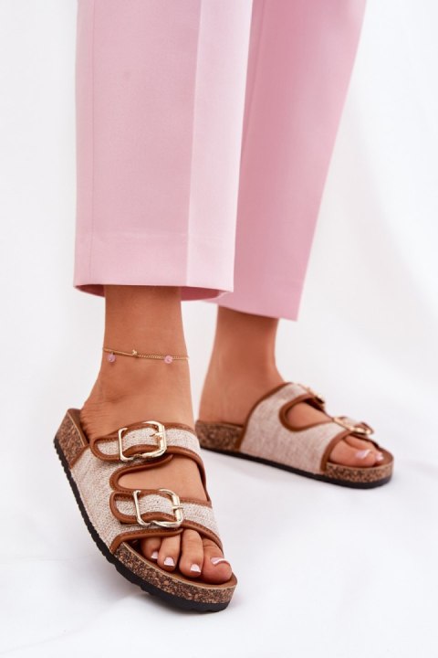 Sandał Klapki Model Osoffe 666-31 Camel - Step in style Step in style Sandał Klapki Model Osoffe 666-31 Camel - Step in style Step in style