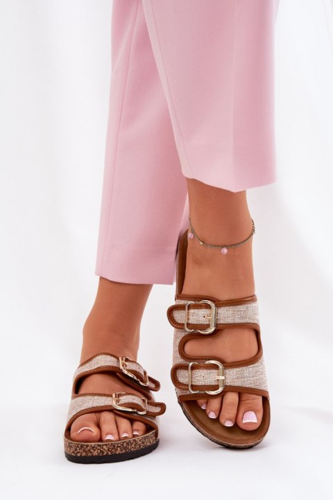 Sandał Klapki Model Osoffe 666-31 Camel - Step in style Step in style Sandał Klapki Model Osoffe 666-31 Camel - Step in style Step in style