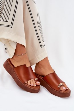Sandał Klapki Model Saqesse MANO777 Camel - Step in style Step in style
