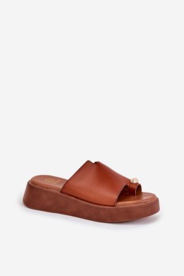 Sandał Klapki Model Saqesse MANO777 Camel - Step in style Step in style