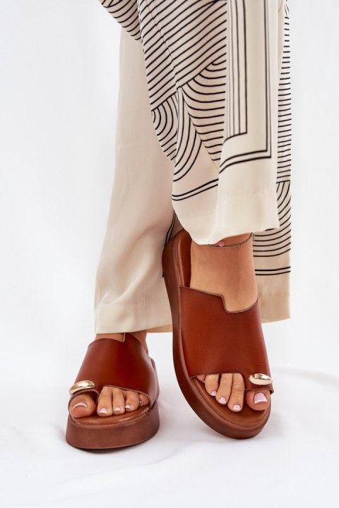 Sandał Klapki Model Saqesse MANO777 Camel - Step in style Step in style Sandał Klapki Model Saqesse MANO777 Camel - Step in style Step in style