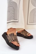 Sandał Klapki Model Saqesse MANO777 Zebra Black/Beige - Step in style Step in style Sandał Klapki Model Saqesse MANO777 Zebra Black/Beige - Step in style Step in style