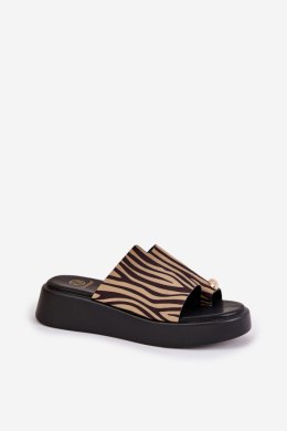 Sandał Klapki Model Saqesse MANO777 Zebra Black/Beige - Step in style Step in style