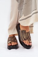 Sandał Klapki Model Saqesse MANO777 Zebra Black/Beige - Step in style Step in style Sandał Klapki Model Saqesse MANO777 Zebra Black/Beige - Step in style Step in style