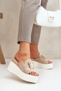 Sandał Klapki Model Tanonea 2283 35374 Beige Khaki - Step in style Step in style Sandał Klapki Model Tanonea 2283 35374 Beige Khaki - Step in style Step in style