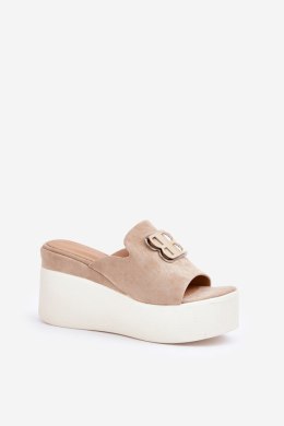 Sandał Klapki Model Tanonea 2283 35374 Beige Khaki - Step in style Step in style