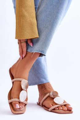 Sandał Klapki Model Victoria W-86 Beige - Step in style Step in style