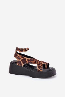 Sandały Model Tenzorus WS-001 Brown Panterka - Step in style Step in style