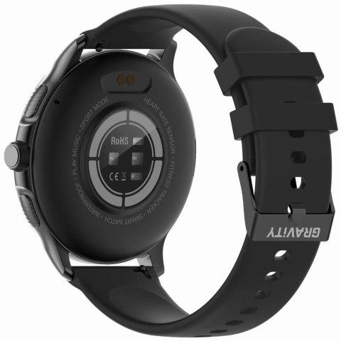 Smartwatch Damski GRAVITY GT12-1 Czarny Pasek Silikonowy + Czarna Bransoleta Smartwatch Damski GRAVITY GT12-1 Czarny Pasek Silikonowy + Czarna Bransoleta