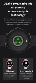 Smartwatch Damski GRAVITY GT12-1 Czarny Pasek Silikonowy + Czarna Bransoleta
