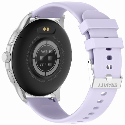 Smartwatch Damski GRAVITY GT12-6 Fioletowy Pasek Silikonowy + Srebrna Bransoleta Smartwatch Damski GRAVITY GT12-6 Fioletowy Pasek Silikonowy + Srebrna Bransoleta