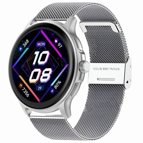 Smartwatch Damski GRAVITY GT12-8 Biały Pasek Silikonowy + Srebrna Bransoleta Smartwatch Damski GRAVITY GT12-8 Biały Pasek Silikonowy + Srebrna Bransoleta