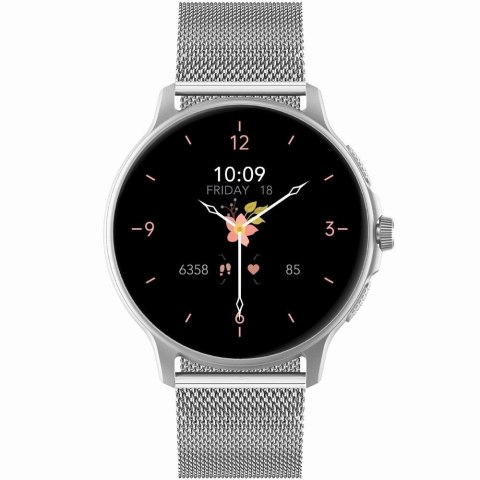 Smartwatch Damski GRAVITY GT12-8 Biały Pasek Silikonowy + Srebrna Bransoleta Smartwatch Damski GRAVITY GT12-8 Biały Pasek Silikonowy + Srebrna Bransoleta