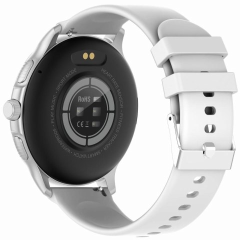 Smartwatch Damski GRAVITY GT12-8 Biały Pasek Silikonowy + Srebrna Bransoleta Smartwatch Damski GRAVITY GT12-8 Biały Pasek Silikonowy + Srebrna Bransoleta
