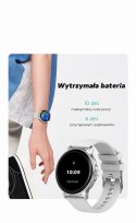 Smartwatch Damski GRAVITY GT12-8 Biały Pasek Silikonowy + Srebrna Bransoleta