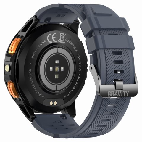 Smartwatch Męski GRAVITY GPS GT24-1 Czarny Pasek Silikonowy + Granatowy Pasek Silikonowy Smartwatch Męski GRAVITY GPS GT24-1 Czarny Pasek Silikonowy + Granatowy Pasek Silikonowy