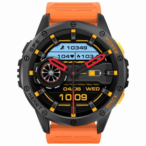 Smartwatch Męski GRAVITY GPS GT24-3 Czarny Pasek Silikonowy + Pomarańczowy Pasek Silikonowy Smartwatch Męski GRAVITY GPS GT24-3 Czarny Pasek Silikonowy + Pomarańczowy Pasek Silikonowy