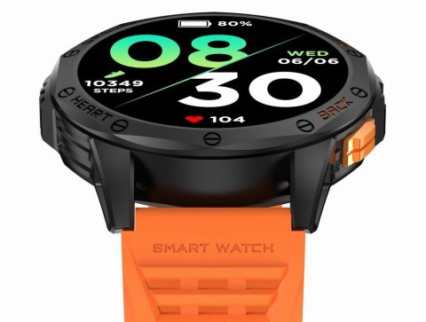 Smartwatch Męski GRAVITY GPS GT24-3 Czarny Pasek Silikonowy + Pomarańczowy Pasek Silikonowy Smartwatch Męski GRAVITY GPS GT24-3 Czarny Pasek Silikonowy + Pomarańczowy Pasek Silikonowy