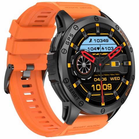 Smartwatch Męski GRAVITY GPS GT24-3 Czarny Pasek Silikonowy + Pomarańczowy Pasek Silikonowy Smartwatch Męski GRAVITY GPS GT24-3 Czarny Pasek Silikonowy + Pomarańczowy Pasek Silikonowy