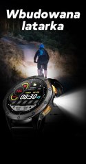 Smartwatch Męski GRAVITY GPS GT24-3 Czarny Pasek Silikonowy + Pomarańczowy Pasek Silikonowy
