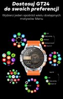 Smartwatch Męski GRAVITY GPS GT24-3 Czarny Pasek Silikonowy + Pomarańczowy Pasek Silikonowy