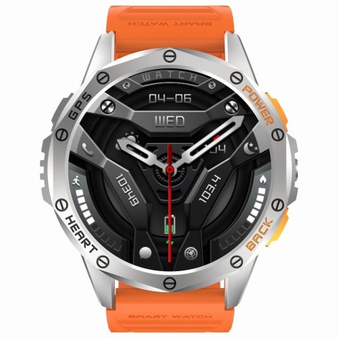 Smartwatch Męski GRAVITY GPS GT24-4 Czarny Pasek Silikonowy + Pomarańczowy Pasek Silikonowy Smartwatch Męski GRAVITY GPS GT24-4 Czarny Pasek Silikonowy + Pomarańczowy Pasek Silikonowy