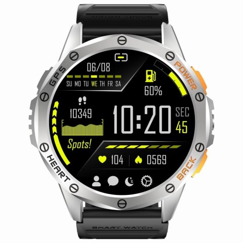 Smartwatch Męski GRAVITY GPS GT24-4 Czarny Pasek Silikonowy + Pomarańczowy Pasek Silikonowy Smartwatch Męski GRAVITY GPS GT24-4 Czarny Pasek Silikonowy + Pomarańczowy Pasek Silikonowy