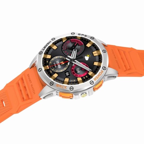 Smartwatch Męski GRAVITY GPS GT24-4 Czarny Pasek Silikonowy + Pomarańczowy Pasek Silikonowy Smartwatch Męski GRAVITY GPS GT24-4 Czarny Pasek Silikonowy + Pomarańczowy Pasek Silikonowy
