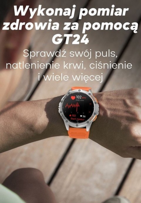Smartwatch Męski GRAVITY GPS GT24-4 Czarny Pasek Silikonowy + Pomarańczowy Pasek Silikonowy Smartwatch Męski GRAVITY GPS GT24-4 Czarny Pasek Silikonowy + Pomarańczowy Pasek Silikonowy
