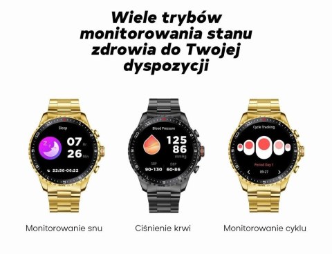 Smartwatch Męski GRAVITY GT16-1 Gold / Złota Bransoleta Smartwatch Męski GRAVITY GT16-1 Gold / Złota Bransoleta