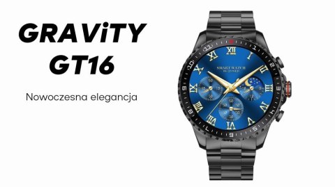 Smartwatch Męski GRAVITY GT16-2 Black / Czarna Bransoleta Smartwatch Męski GRAVITY GT16-2 Black / Czarna Bransoleta