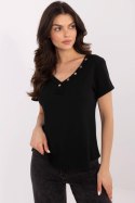 Bluzka Model DHJ-BZ-25168.00 Black - Italy Moda Italy Moda Bluzka Model DHJ-BZ-25168.00 Black - Italy Moda Italy Moda