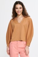 Bluzka oversize z balonowymi rękawami B192 Carmel - Nife Nife Bluzka oversize z balonowymi rękawami B192 Carmel - Nife Nife