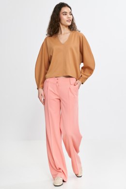 Bluzka oversize z balonowymi rękawami B192 Carmel - Nife Nife