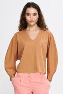 Bluzka oversize z balonowymi rękawami B192 Carmel - Nife Nife Bluzka oversize z balonowymi rękawami B192 Carmel - Nife Nife