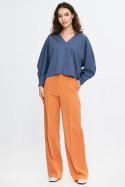 Bluzka oversize z balonowymi rękawami B192 Cobalt - Nife Nife