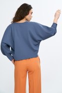 Bluzka oversize z balonowymi rękawami B192 Cobalt - Nife Nife